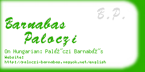 barnabas paloczi business card